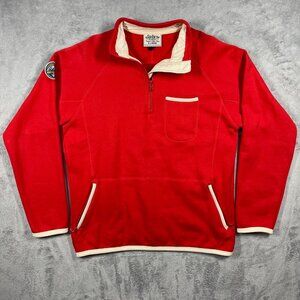 Rowdy Gentleman Mens Red Quarter Zip‎ Fleece XL
